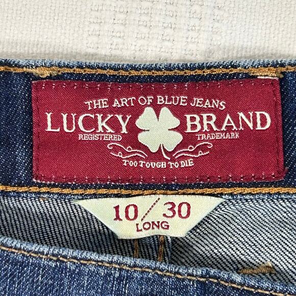 Lucky Brand 10/30 Sweet Straight Jeans Long 32x33 9" Rise Cotton Stretch - Picture 5 of 12